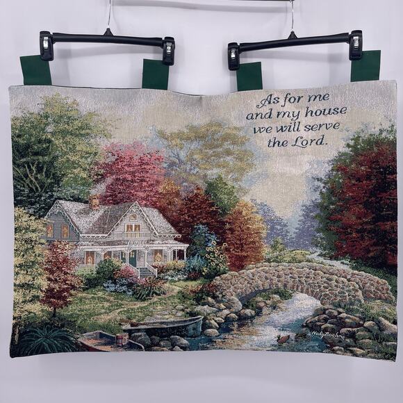 For Me and My House Autumn Tranquility Tapestry Wall Hanging 26x36 inch USA Made - Picture 1 of 7
